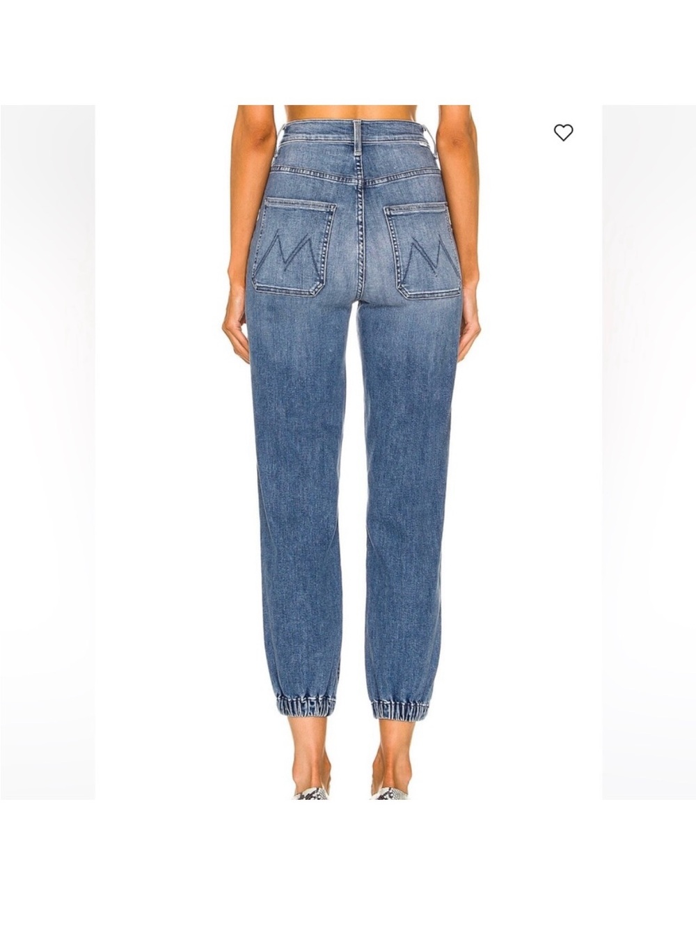 MOTHER High-Rise Medium Blue Cropped Jogger Jeans - Picture 7 of 7